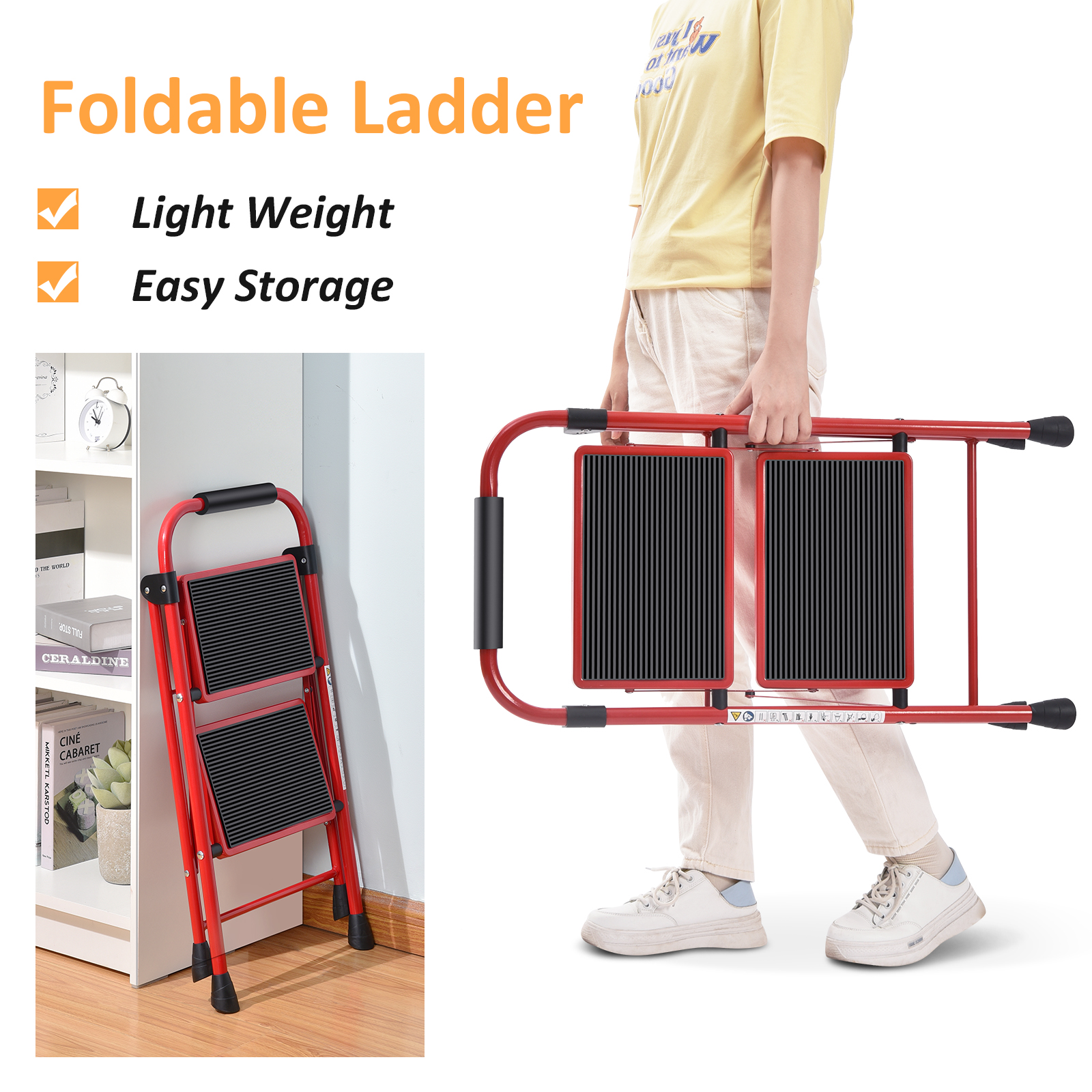 KINGRACK 2-Step Folding Ladder with Handgrip photo 3