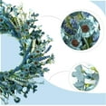 thumbnail image 5 of 24 Inch Spring Wreath Blue with Green Leaves Wreaths Blue Daisy Artificial Grains White Flower Wreath for Front Door Wreaths,Farmhouse Decor Indoor&Outdoor Wedding Wall Home Decor, 5 of 7