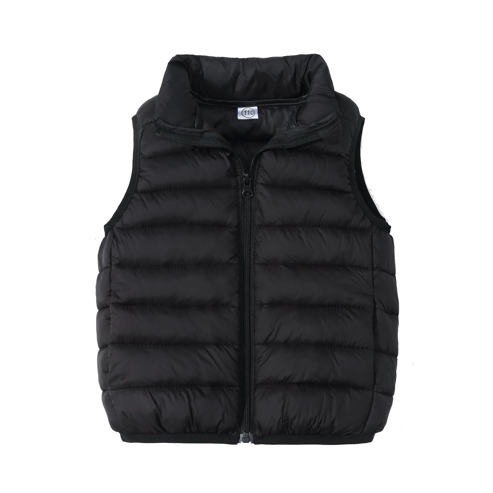 Toddler Boy Trendy Pocket Design Zipper Black Vest