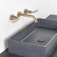 thumbnail image 3 of AWZTOO Wall Mount Bathroom Faucet 2 Handle Bathroom Sink Faucets 3 Hole Luxury Modern Mixer Taps With Valve Matte Black Matte, 3 of 5