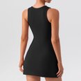 thumbnail image 4 of HJYCHN Women Square Neck Stretch Flare Mini Dress Sleeveless Tank Top Bodice Casual Outfit Comfortable Elegant Daywear Lightweight Flowy Feminine Style Black S, 4 of 5