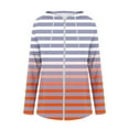 thumbnail image 4 of Women's Full Zip Cardigans Striped Lightweight Regular Fit Gradient Jackets Casual Long Sleeve Hooded Sweatshirts Tops (2XL, Blue), 4 of 6
