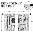 thumbnail image 4 of White Kitchen Curtains 36 Inch Length Black Kitchen Doodle Window Curtains Over Sink Set of 2, Modern Short Tier Curtain for Kitchen, Abstract Art Small Kitchen Decor, 4 of 6