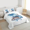thumbnail image 3 of Feelyou Romantic Blue Rose Twin Comforter Sets, Modern Fashion Bedding Set, 2 Pieces, 3 of 8
