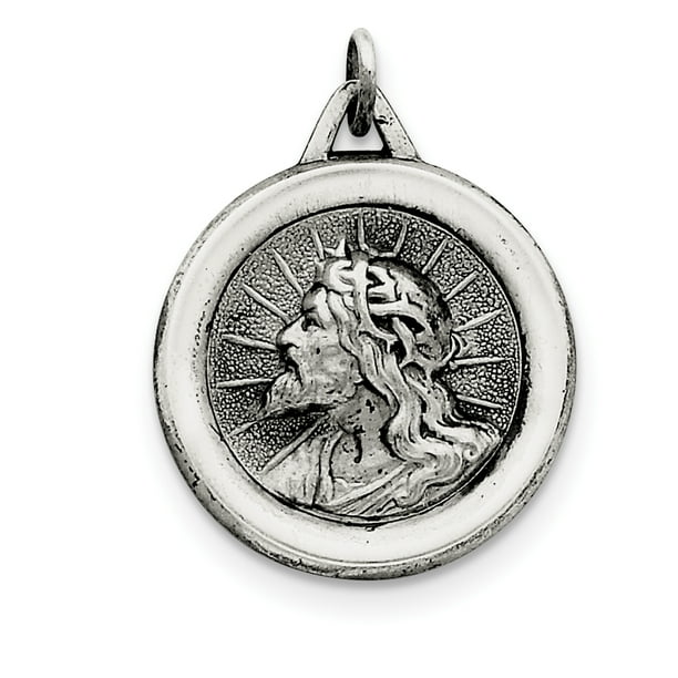 Core Silver - Sterling Silver Jesus Medal QC5499 - Walmart.com ...