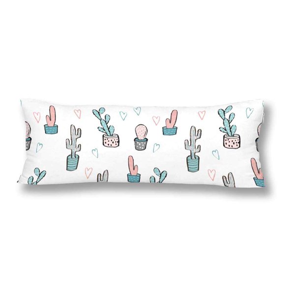 ABPHOTO Cactus Funny Quote Trendy Boho Pillow Covers Pillowcase 20x60 inch Body Pillow Case Protector