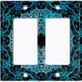 thumbnail image 6 of Metal Light Switch Plate Cover Teal Black Mandala Circle Tile Pattern MDL009, 6 of 13