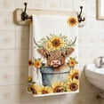 thumbnail image 4 of ddioayh Farmhouse Style Absorbent Kitchen Towel with Upland Cow Floral Design for Dish Drying Hand Towel Bathroom Decorative Towel Housewarming Gift Multiple Styles, 4 of 6