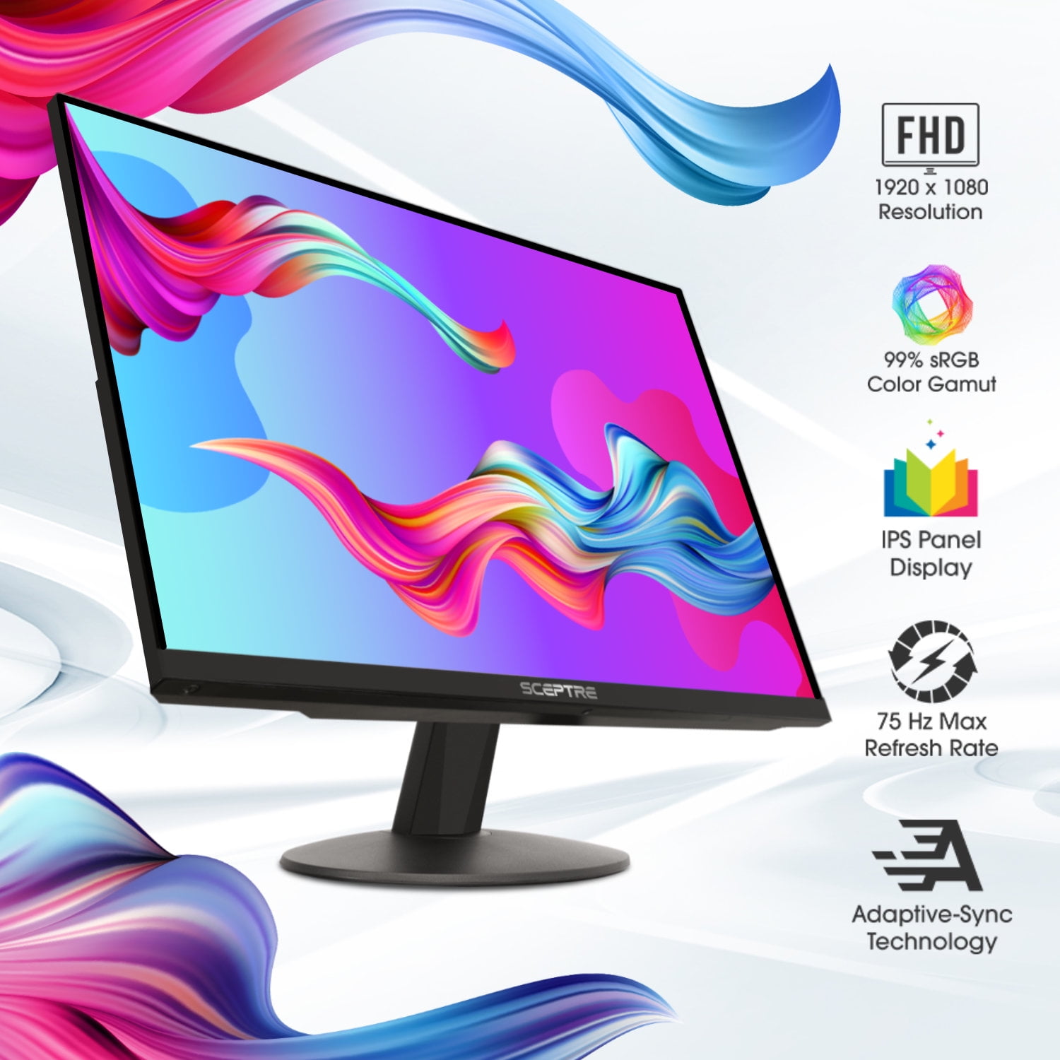 SCEPTRE E249W-FPT 23.8" Full HD (1920x1080) 75Hz 1ms IPS Monitor, Black