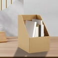 thumbnail image 4 of Desktop File Organizer Box for Students and Office, Corrugated Cardboard Folder Holder with 2 Compartments, Space Saving File Rack and Book Stand for Desk, 4 of 6