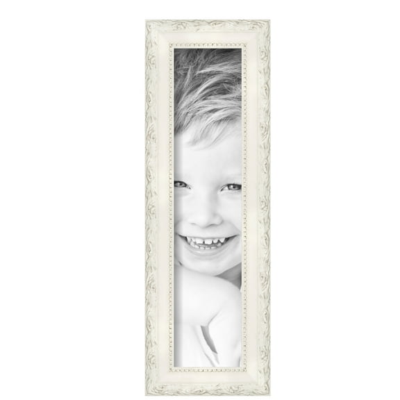 ArtToFrames 4" x 17" Classic White Picture Frame, 4x17 inch White Wood Poster Frame (WOM-5004), Pack