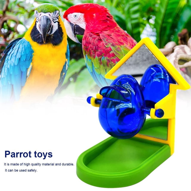 Divertida fuga de comida tren loro espejo mascota pájaro juguete color aleatorio (casa) Sywqhk Libre de BPA