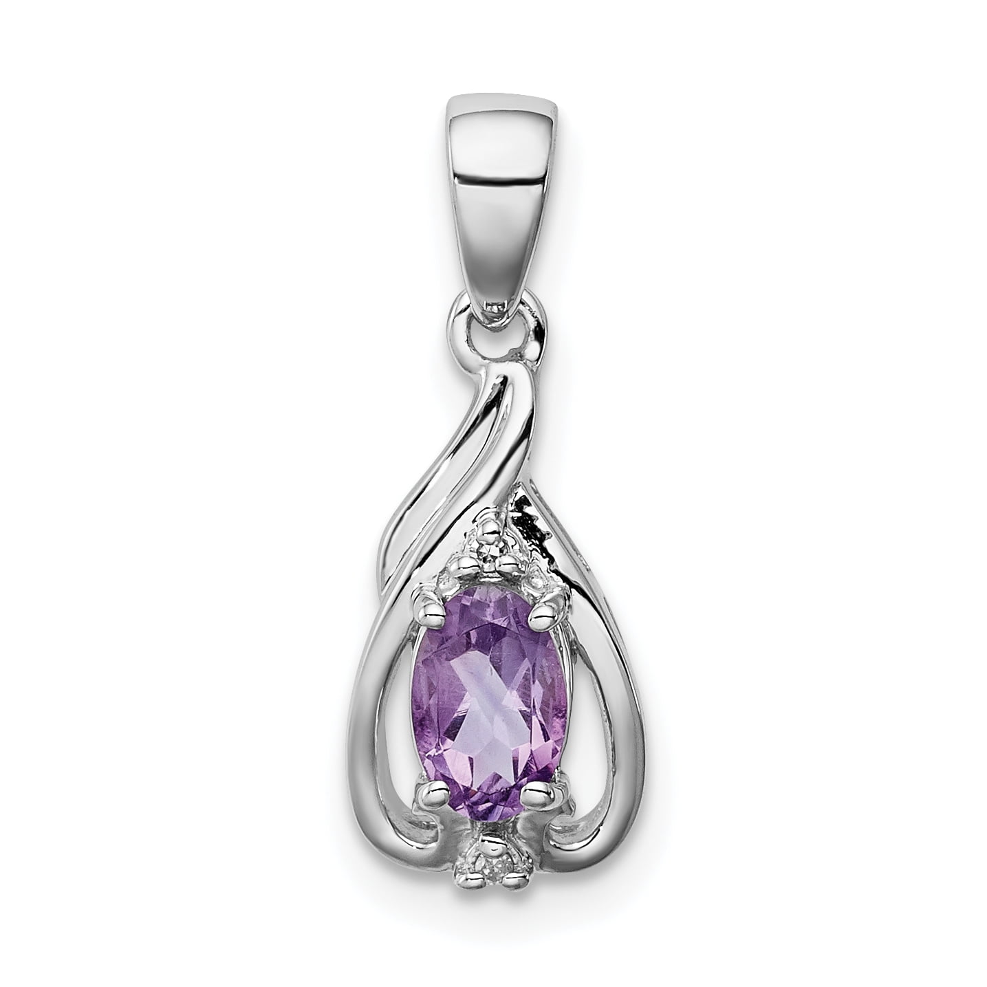 1 Purple Amethyst Gemstone Charm Necklace Pendant