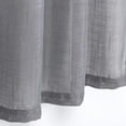 thumbnail image 3 of 3 Piece Rod Pocket Linen Semi Sheer Kitchen Window Curtain Tiers and Valance Set 36" Long, Grey., 3 of 5