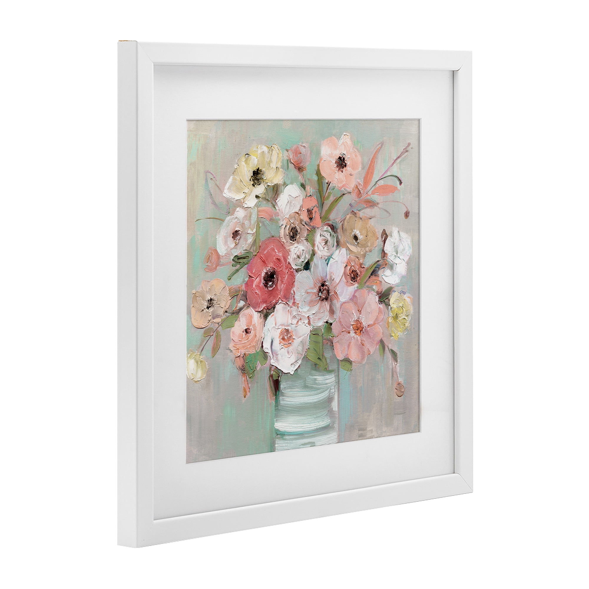 Stupell Industries Pastel Flower Forms Vase White Framed Print Under Glass, design by Sally Swatland