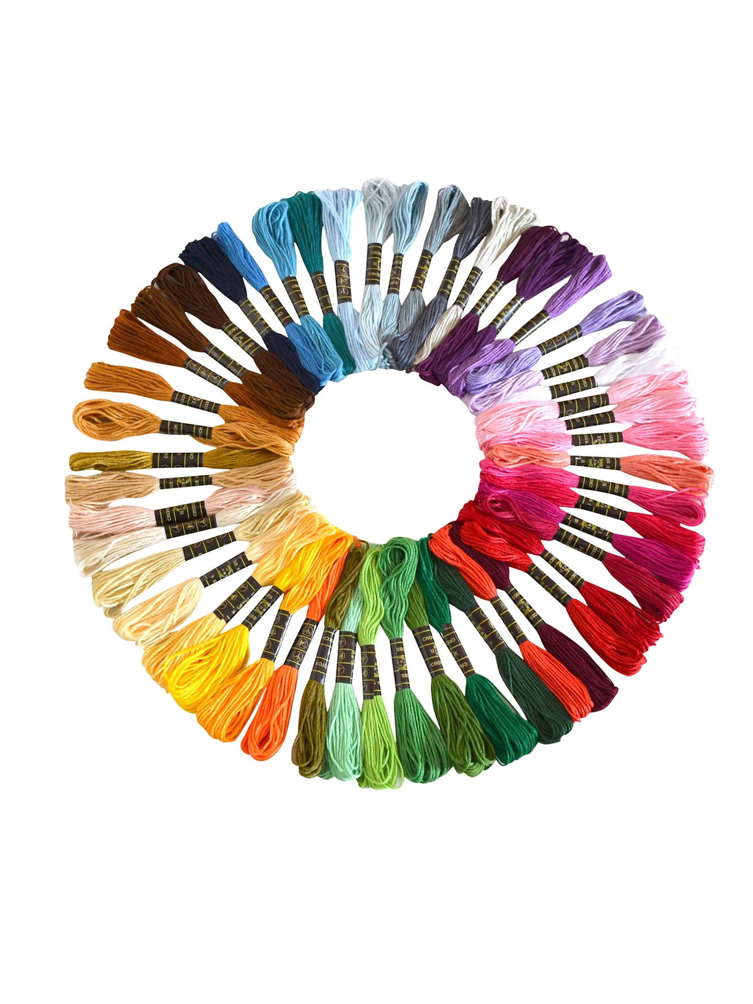 Embroidery Floss 50 Skeins Rainbow Color Cross Stitch Floss with Free
