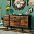 thumbnail image 6 of Eclife 9-Drawers Dressers  for Bedroom Rustic Brown Distressed Wood Chests of Drawers Farmhouse Adult, 6 of 8