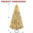 thumbnail image 4 of VIVATREES 6ft Pre-lit Flocked Artificial Christmas Tree 1032 Hinged Branch Tips Spruce w/ 250 Warm White LED Lights Foldable Metal Base, 4 of 8