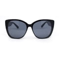thumbnail image 2 of 90s Designer Oversize Cat Eye Fashion Chic Sunglasses All Black, 2 of 4