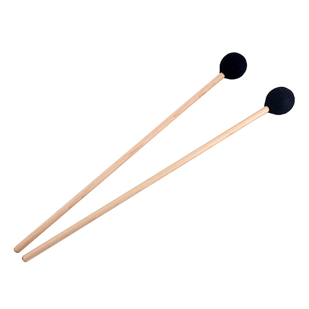 FOMIYES Drumsticks Mallets Wooden Handle Black 2Pcs