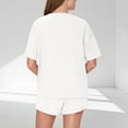 thumbnail image 3 of Womens 2 Piece Outfits Loungewear Sets Summer Shorts and Short Sleeve Crew Neck Casual Solid Pajamas, 3 of 6