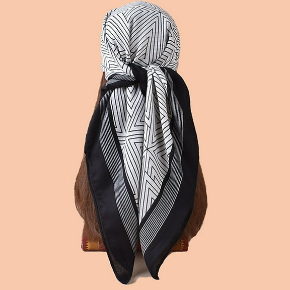 Censtreet 90cm Satin Square Headscarf Bandana Head Kerchief Fashion Pattern Hair Scarves for Women