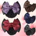 thumbnail image 4 of MesaSe Femmes Pro Arc Barrette Clip Couverture Bowknot Chignon Snood Filet Cheveux Accessoire, 4 of 10