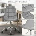 thumbnail image 5 of VECELO Home Office Chair Wide Seat with Solid Back, Ergonomic PU Leather Desk Chair Vanity Chair with Wheels, Modern Computer Chair for Home Office, Grey, 5 of 10
