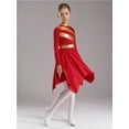 thumbnail image 4 of Girls Etiquette Praise Dance Dress Metallic Long Sleeve Worship Costume Modern Ballet Lyrical Dancewear, 4 of 7