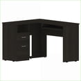 thumbnail image 3 of Desks, L-Shaped Computer Desk with 2 Drawers & 3 Shelves, Wenge | Manufactured Wood, 3 of 7