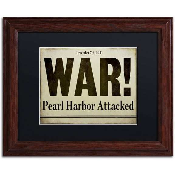 Trademark Fine Art Typography Matted Framed Art ' Pearl Harbor ' by Color Bakery