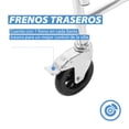 thumbnail image 4 of Silla Cómodo C/ Ruedas Y Freno Onof CALIFORNIA Asiento Inodoro Portátil 3 En 1 Azul-Blanco, 4 of 9