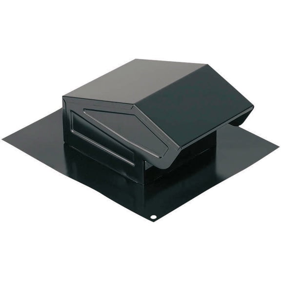 Broan-NuTone Steel Roof Cap for 3-Inch or 4-Inch Round Duct w/ Damper & Birdscreen, Black