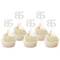 thumbnail image 1 of Cupcake Toppers Sotpot para 85 cumpleaños, 85 años, 30 unidades, color plateado, 1 of 6