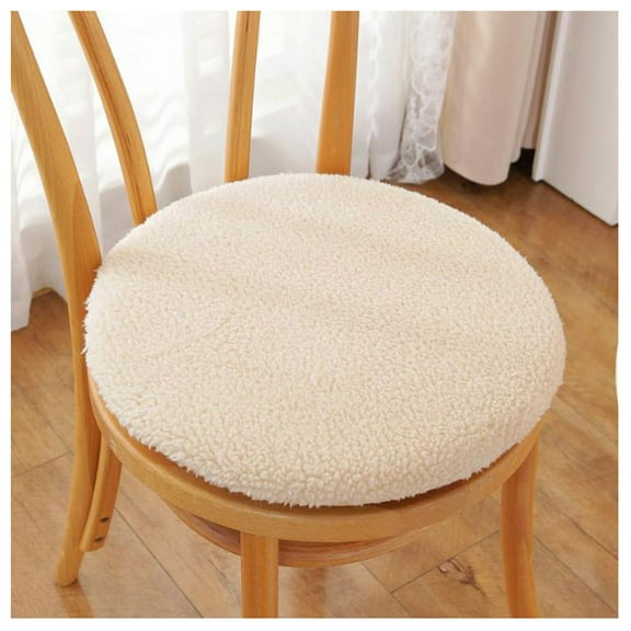 Plush chair cushion with zip, seat cushion, garden chair, winter to keep warm, non-slip, removable, washable seat cushion, round chair cushion