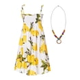 thumbnail image 1 of Runhomal Robe d'Été Sans Manches pour Filles, Robe Décontractée à Fleurs, Bretelles Spaghetti, Robe Tournante, Robe de Plage, Type A 130, 1 of 5