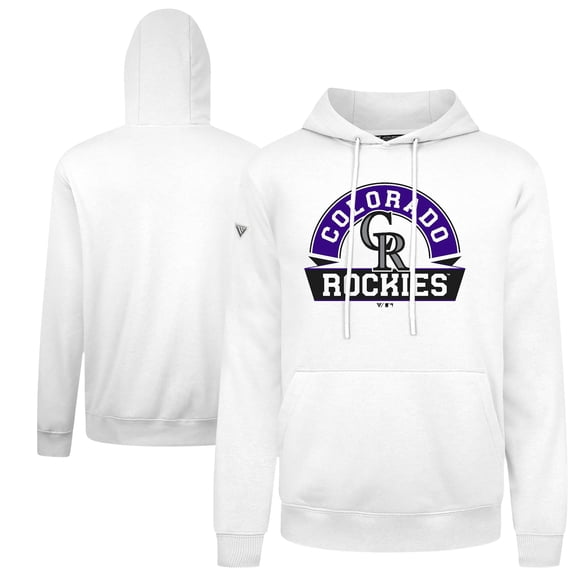 Men's Levelwear  White Colorado Rockies Podium Banner Arch Hoodie