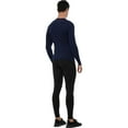 thumbnail image 7 of Active Men's Long Sleeve Athletic Compression Shirt with Crew Neckline and Stretch Fit Performance Fabric - Large, Navy, 7 of 7