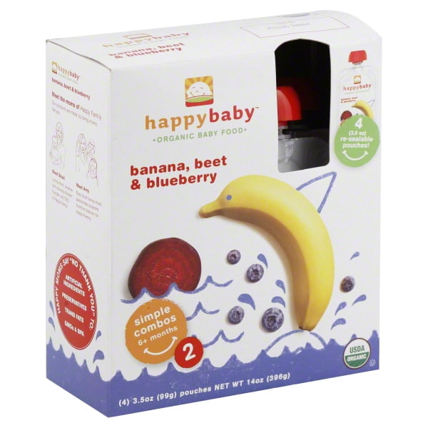 Happy Baby Food Organic Simple Combos Bananas Beets and