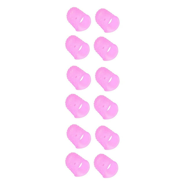 QualitChoice 4pcs Guitar Playing Left Hand Fingertip Ukulele Guitar Fingertip Silicone Protective Cover Pink L 3Set