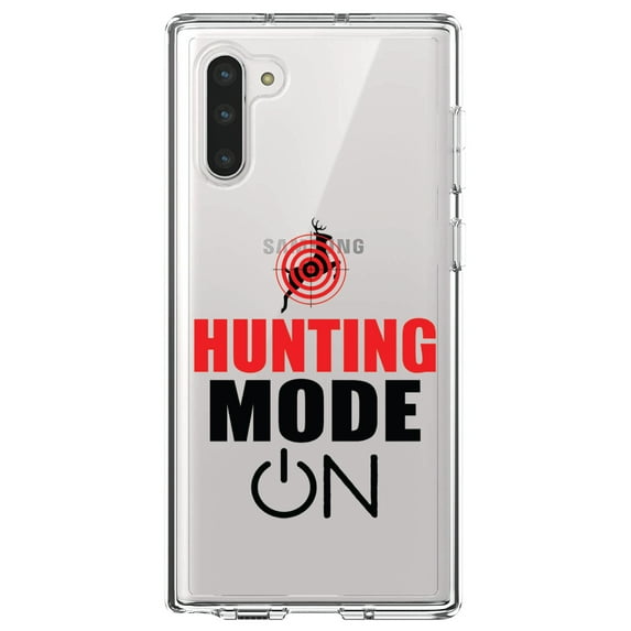 DistinctInk Clear Shockproof Hybrid Case for Samsung Galaxy Note 10 (6.3" Screen) - TPU Bumper Acrylic Back Tempered Glass Screen Protector - Hunting Mode - ON