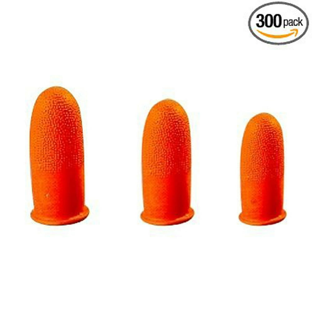 Suzuki Latex Orange Finger Cots, Extra Thick 14 mil, Lightly Powdered