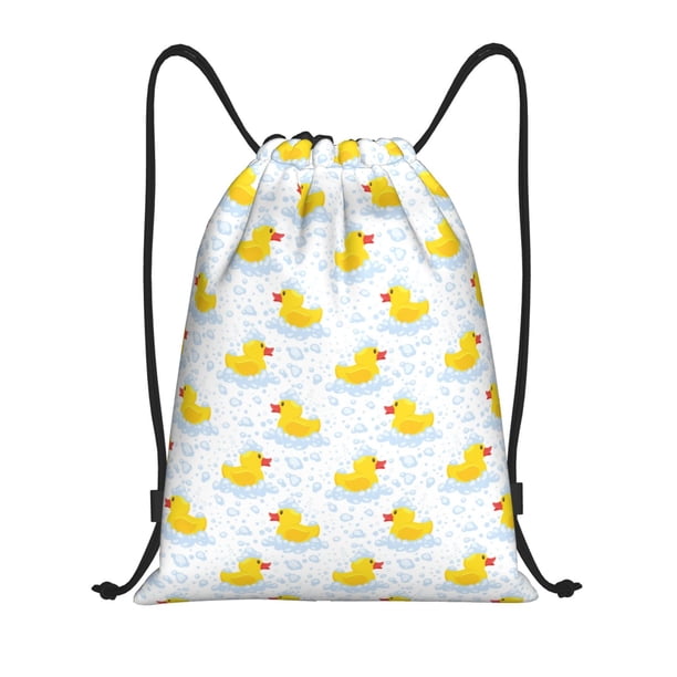 Fotbe Yellow Rubber Duck Bolsa Mochila con Cordón Estampada, Bolsa de Gimnasio Deportiva, Bolsa Cinch, Bolsa con Cordón para Hombres y Mujeres-Medium