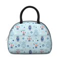 thumbnail image 2 of Robot and Gears Blue Pattern Insulated Lunch Bag,Leakproof Large Capacity Lunch Box for Work,Picnic or Travel,11.4 X 6.7 X 8.3 Inches, 2 of 6