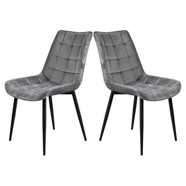 Alexent Modern Velvet Dining Chairs, Gray (Set of 2)