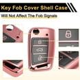 thumbnail image 5 of Unique Bargains Pink TPU Silicone Car Key Case for VW Golf 7 Mk7 Tiguan Touran T-Roc T-Cross Polo Jetta Caddy Beetle Passat-3 Buttons Remote Control Key Fob Case, 5 of 6