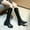 A-Black, variant on Lovskoo 2024 Women's Thigh-High Horse Riding Boots Leather Knee High Cowboy Boots Back Zipper Wide Calf Comfortable Shoes Western Chunky Heel Boots Black