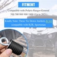 thumbnail image 2 of Anclajes de amarre para cama UTV Anclaje de amarre general negro compatible con Polaris Ranger/General 500 700 800 900 1000 (hasta 2021) Anclajes de 2 pulgadas de largo, juego de 6, 2 of 6