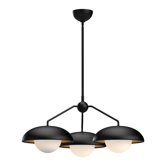 CH522328MBOP-Alora Lighting-Rubio - 3 Light Chandelier-11.63 Inches Tall and 27.75 Inches Wide-Matte Black Finish