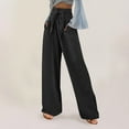 thumbnail image 2 of Vadktai Women Wide Leg Pants High Waist Straight Pants Bowknot Palazzo Long Pants Casual Lounge Trousers Pajama Pants, 2 of 5